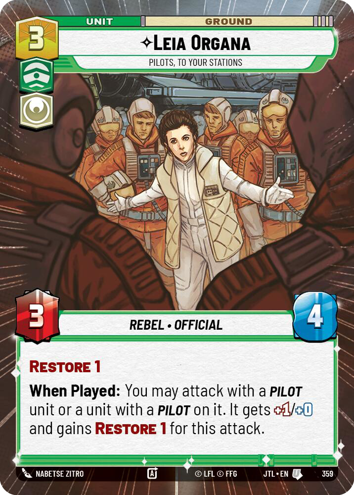 Leia Organa, Pilots, To Your Stations, Jump to Lightspeed Card Art