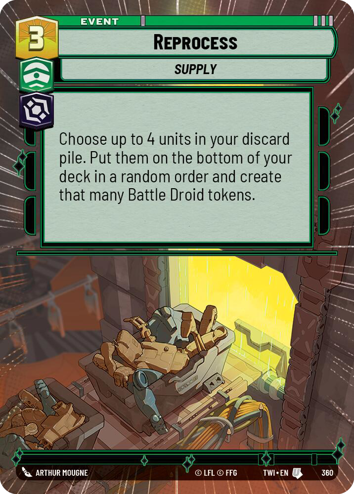 Reprocess, Twilight of the Republic Card Art