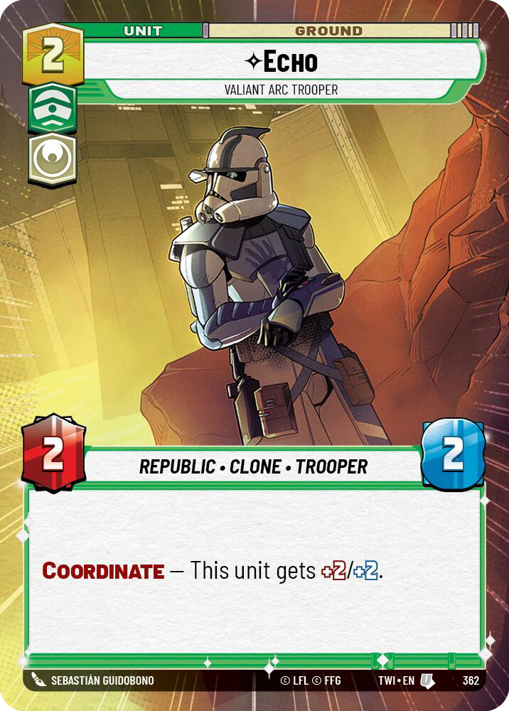 Echo, Valiant ARC Trooper, Twilight of the Republic Card Art