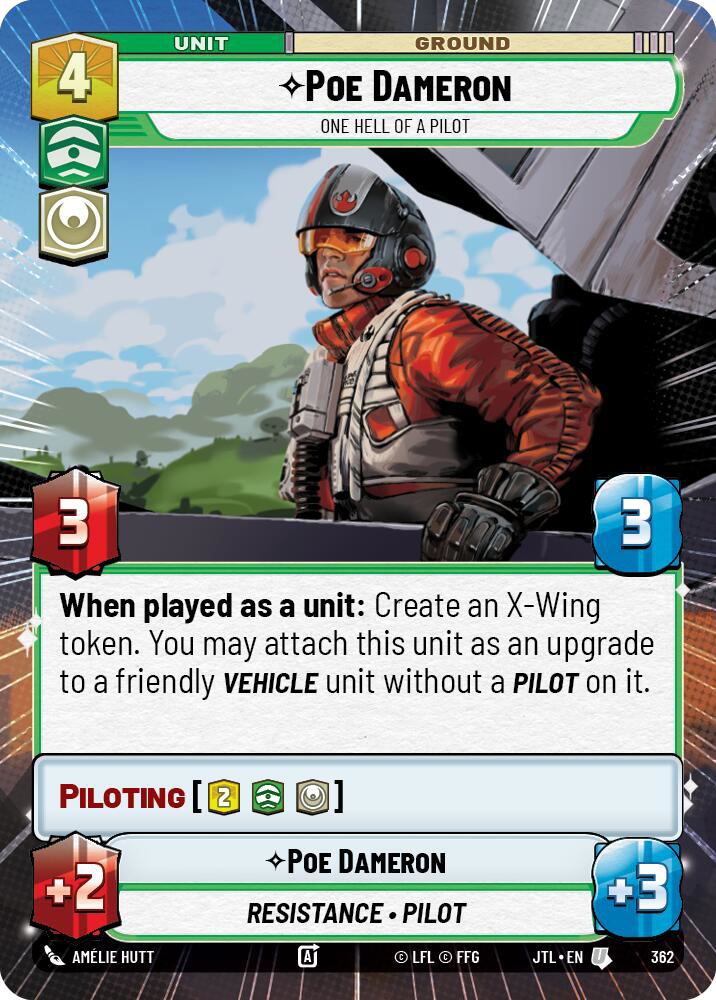 Poe Dameron, One Hell of a Pilot, Jump to Lightspeed Card Art