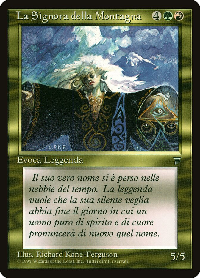The Lady of the Mountain, Legends Card Art