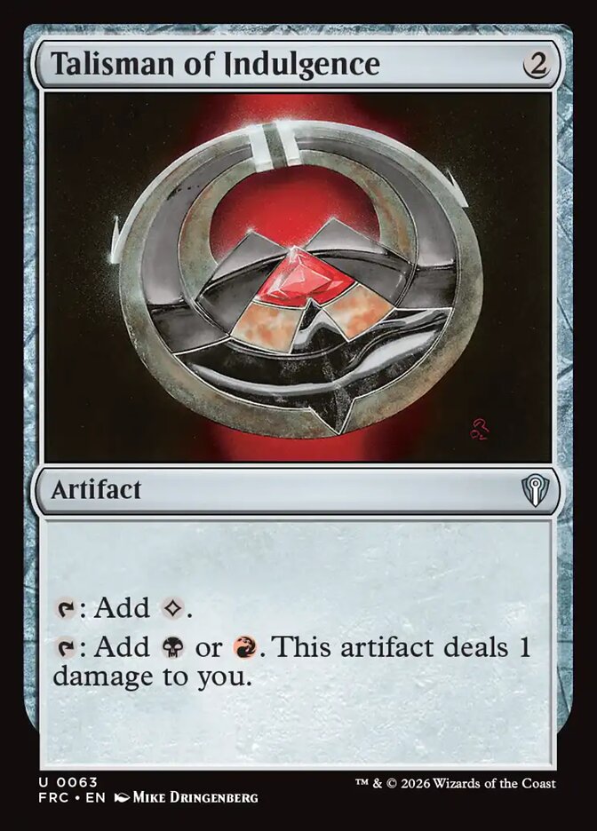 Talisman of Indulgence, Reality Fracture Commander Card Art