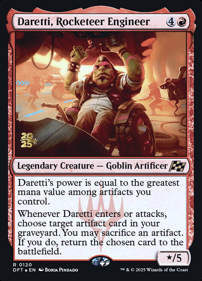 Daretti, Rocketeer Engineer, Aetherdrift Promos Card Art