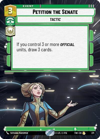 Petition the Senate, Twilight of the Republic Card Art