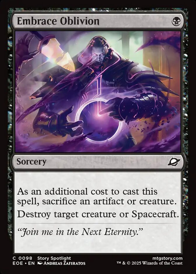 Embrace Oblivion, Edge of eternities Card Art