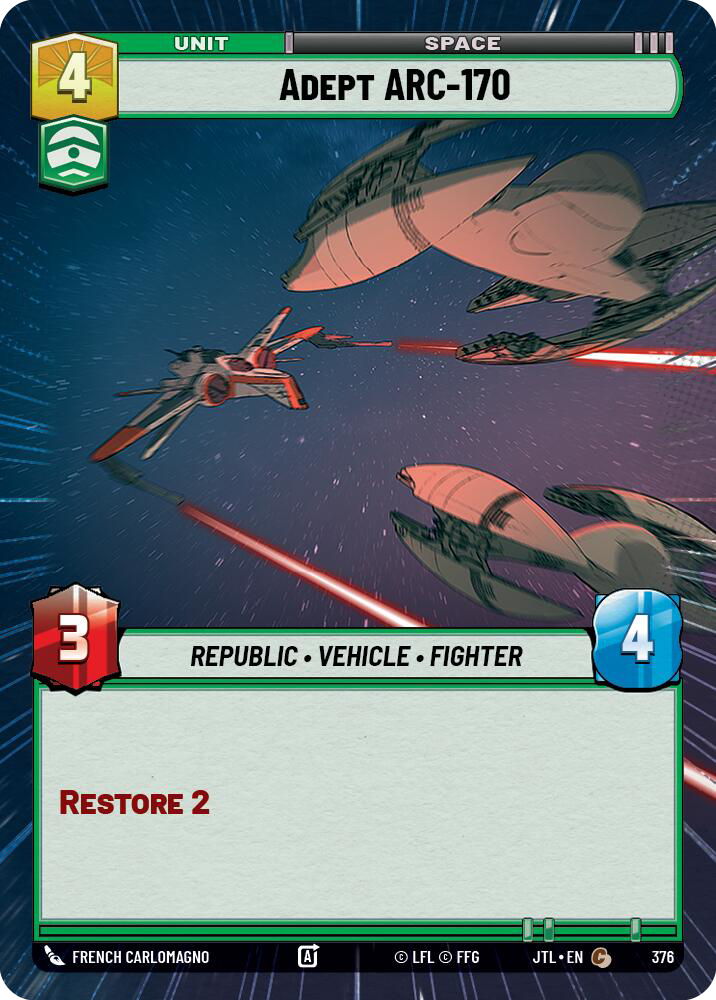 Adept ARC-170, Jump to Lightspeed Card Art