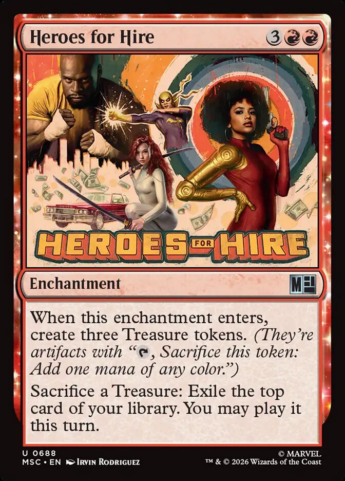 Heroes for Hire, Marvel Super Heroes Commander Card Art