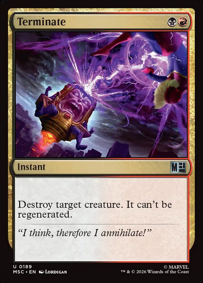 Terminate, Marvel Super Heroes Commander Card Art