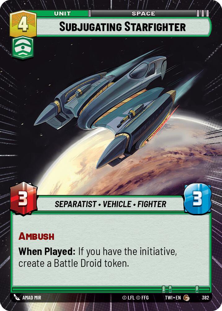Subjugating Starfighter, Twilight of the Republic Card Art