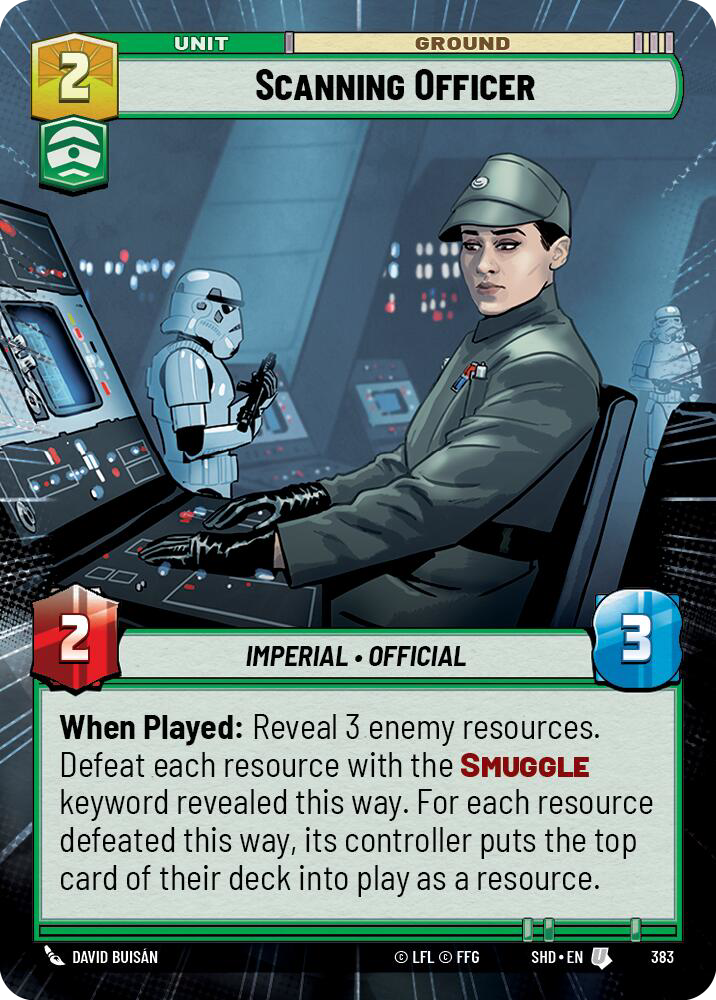 Scanning Officer, Shadows of the Galaxy Card Art
