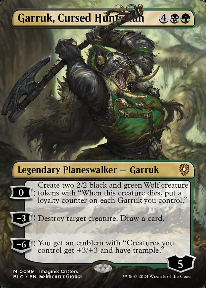 Garruk, Cursed Huntsman, Bloomburrow Commander Card Art