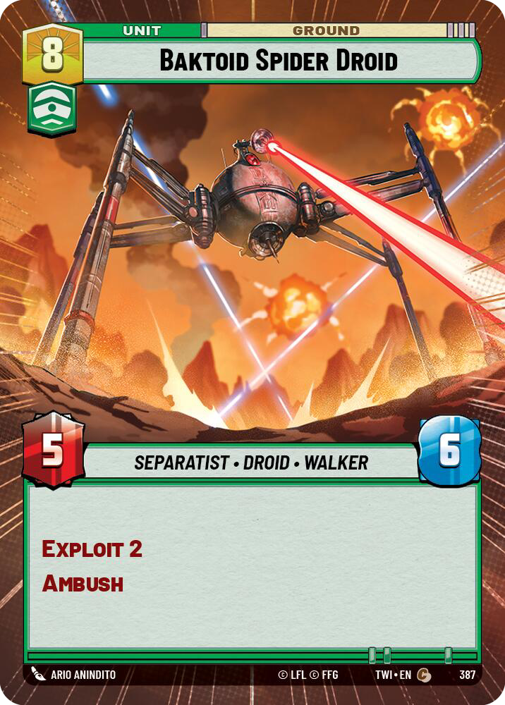 Baktoid Spider Droid, Twilight of the Republic Card Art