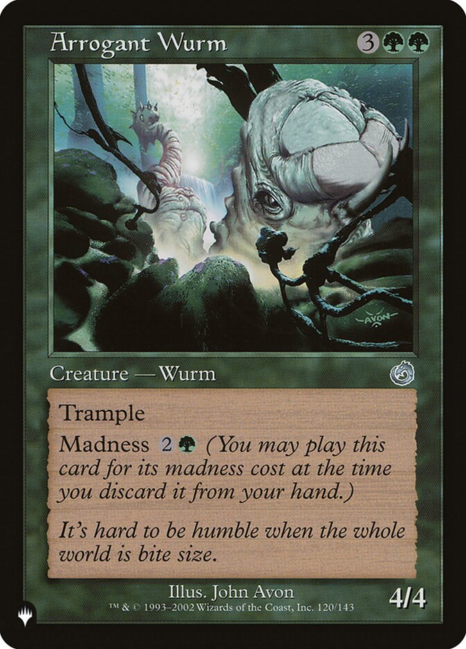 Arrogant Wurm, The List Card Art