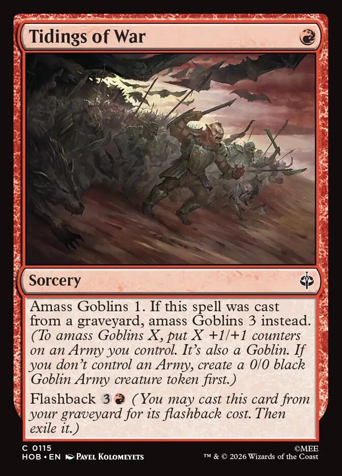 Tidings of War, The Hobbit Card Art