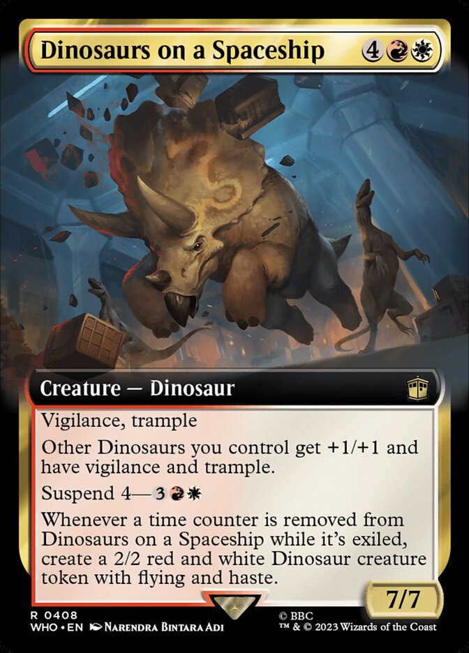 Dinosaurs on a Spaceship, Doctor who Card Art