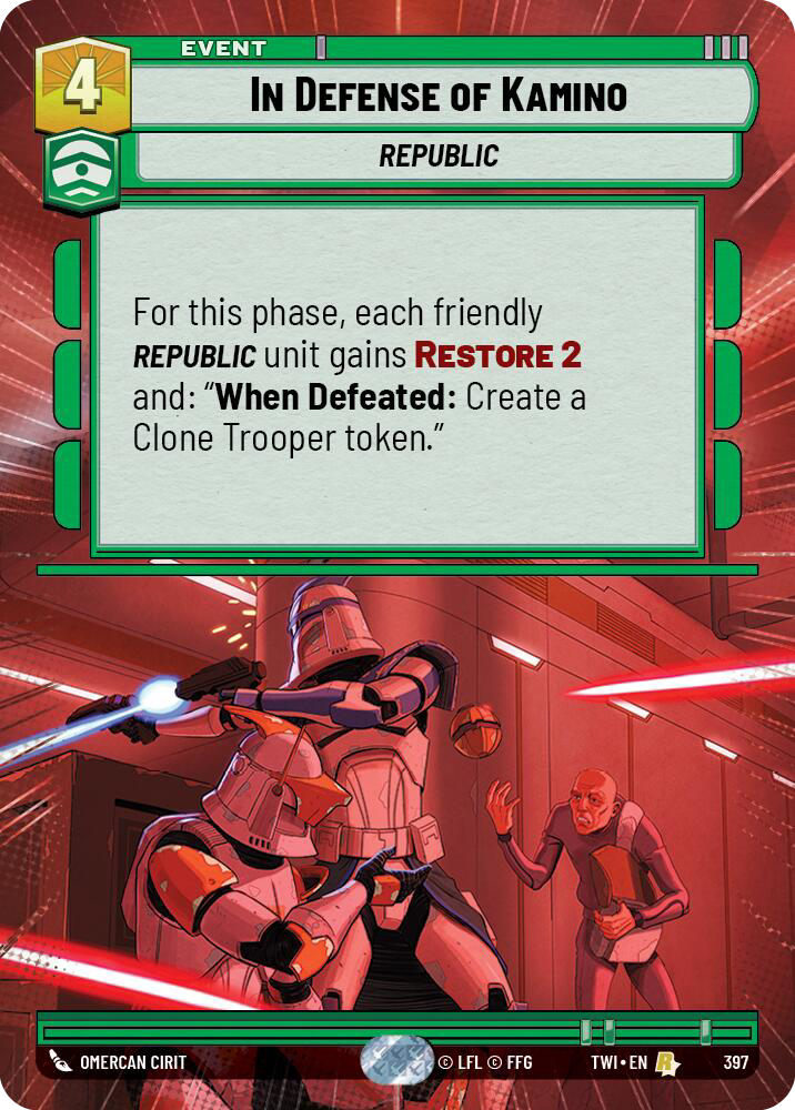 In Defense of Kamino, Twilight of the Republic Card Art