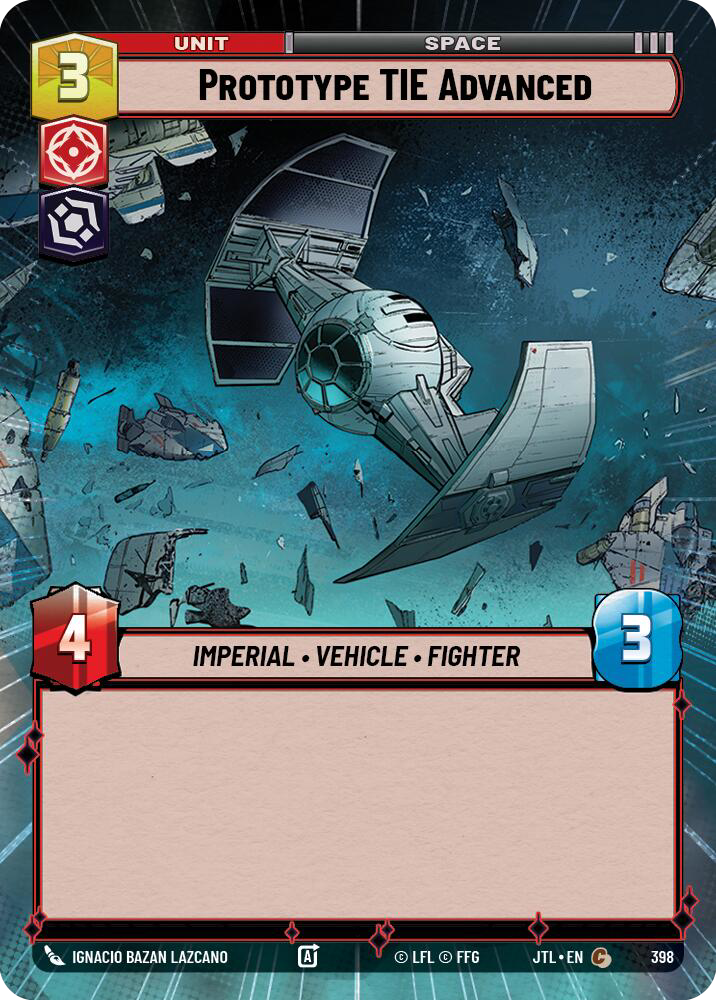 Prototype TIE Advanced, Jump to Lightspeed Card Art
