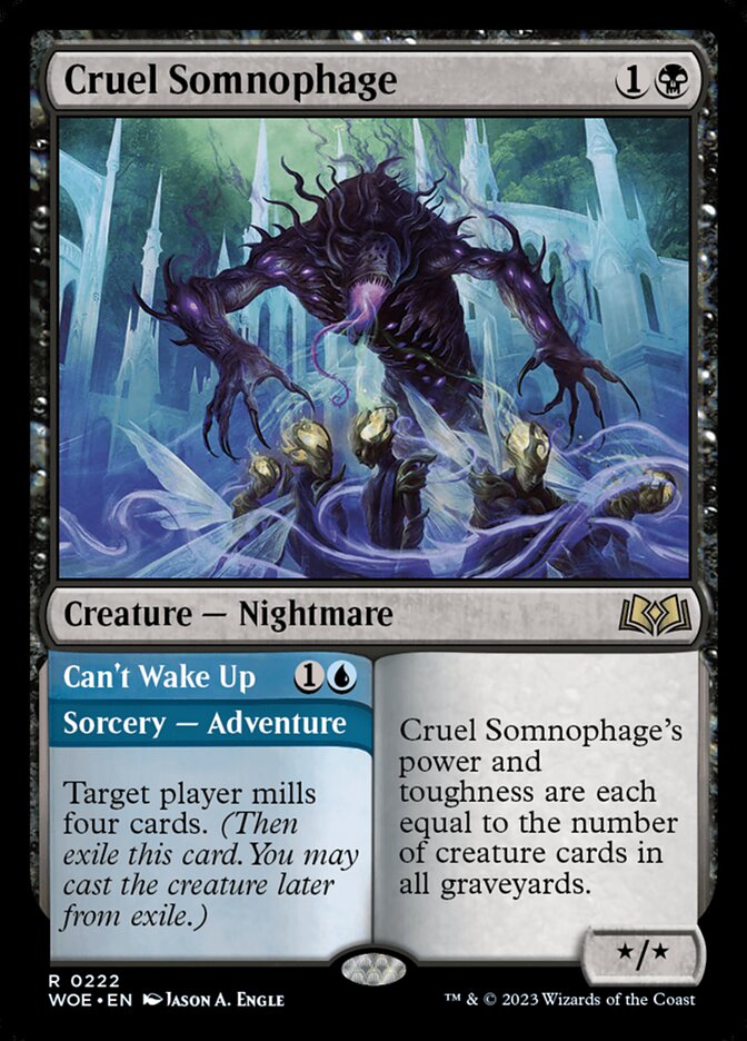 Cruel Somnophage // Can't Wake Up, Wilds of eldraine Card Art