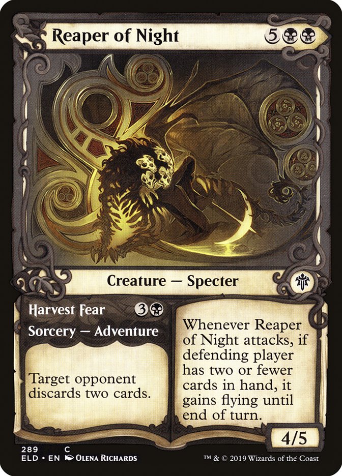 Reaper of Night // Harvest Fear, Throne of eldraine Card Art