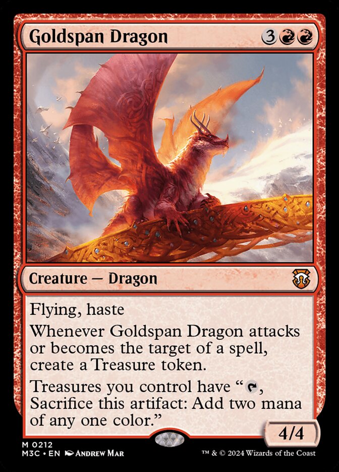 Goldspan Dragon, Modern horizons 3 commander Card Art