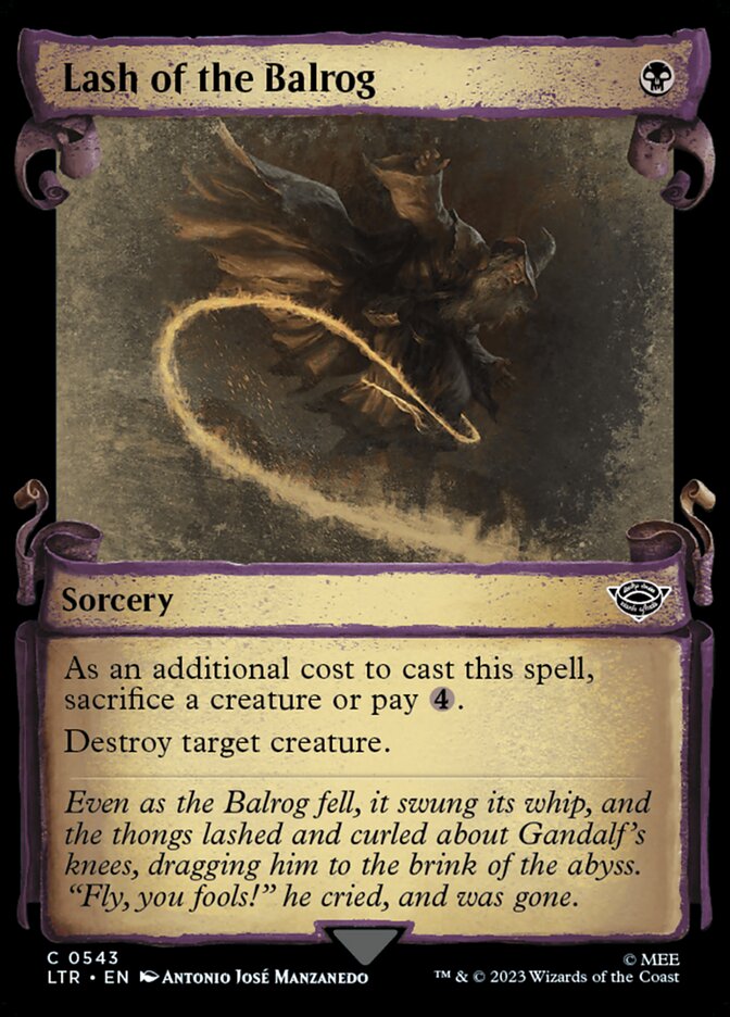 Lash of the Balrog, The lord of the rings: tales of middle-earth Card Art