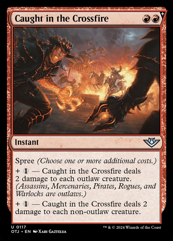 Caught in the Crossfire, Outlaws of thunder junction Card Art