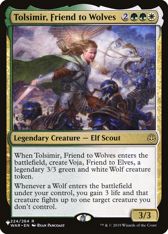 Tolsimir, Friend to Wolves, The List Card Art