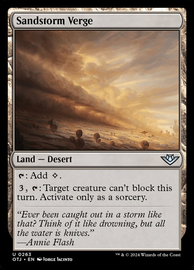 Sandstorm Verge, Outlaws Of Thunder Junction Card Art