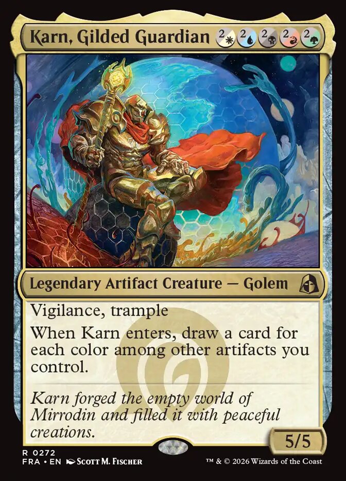 Karn, Gilded Guardian, Reality Fracture Card Art