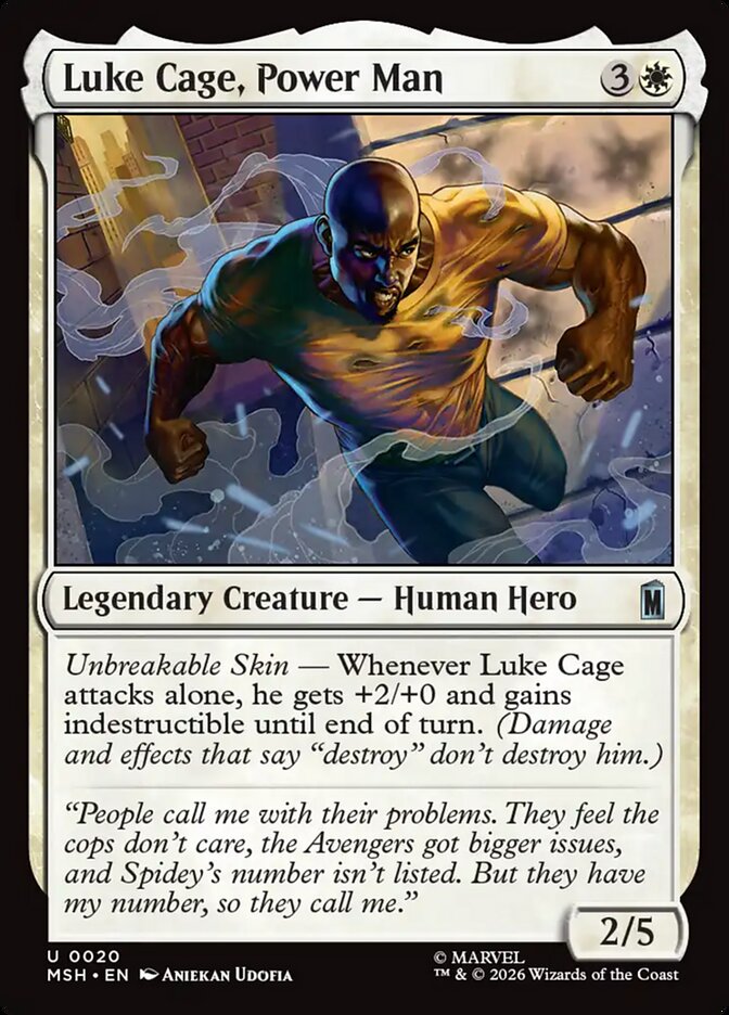 Luke Cage, Power Man, Marvel Super Heroes Card Art