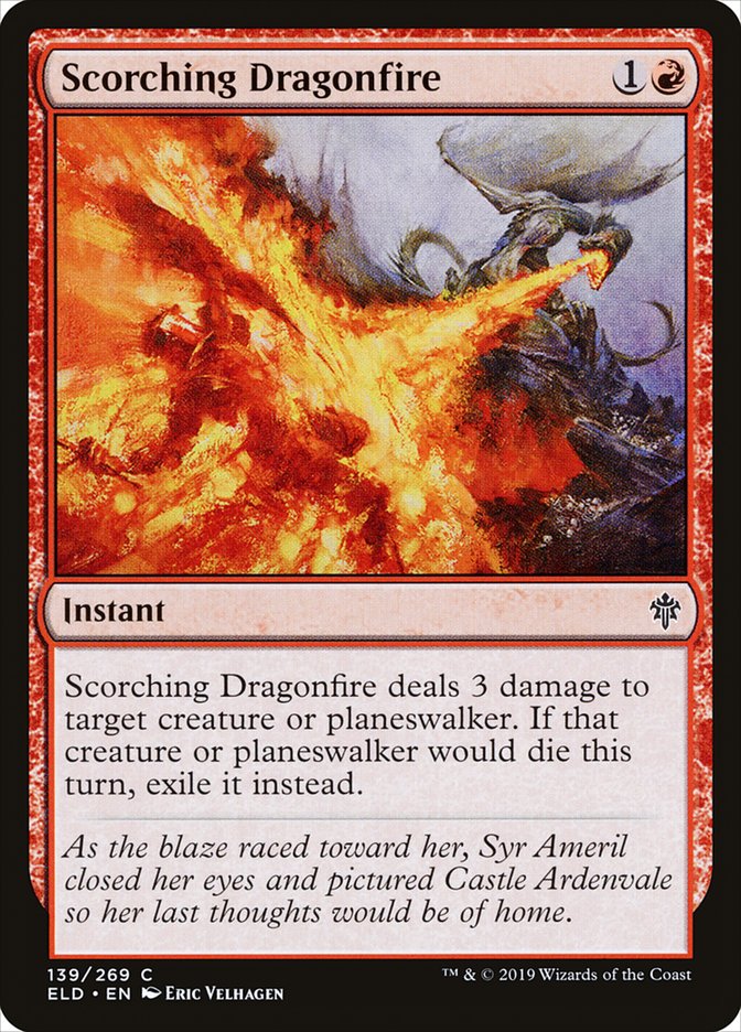 Scorching Dragonfire, Throne of eldraine Card Art