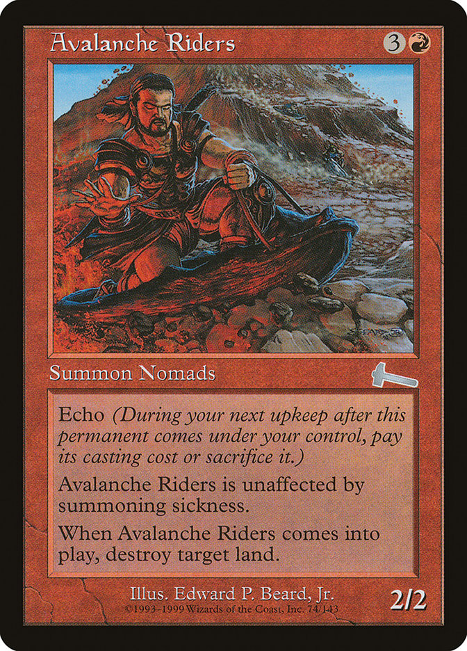 Avalanche Riders, Urza's legacy Card Art