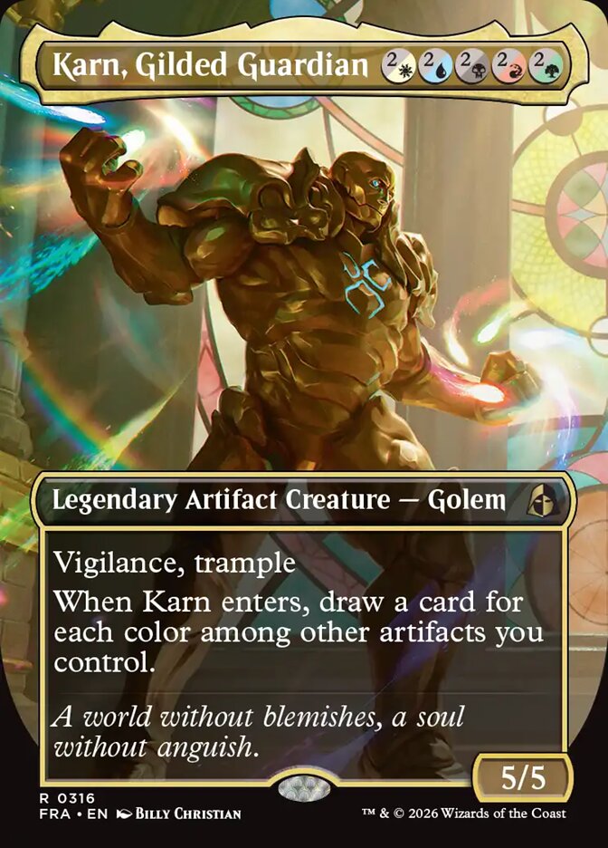 Karn, Gilded Guardian, Reality Fracture Card Art