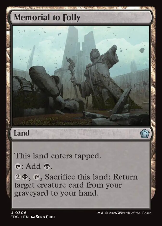 Memorial to Folly, Foundations Commander Card Art