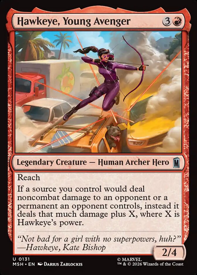 Hawkeye, Young Avenger, Marvel Super Heroes Card Art