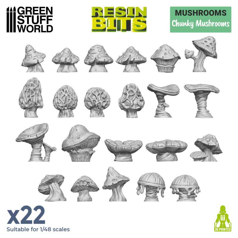 Green Stuff World - 22 Chunky Mushrooms
