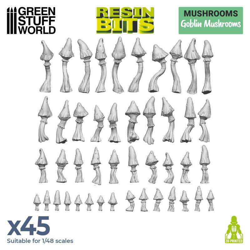 Green Stuff World - 45 Goblin Mushrooms