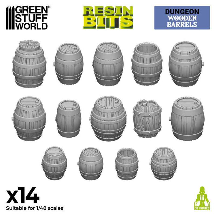 Green Stuff World - 14 Wooden Barrels
