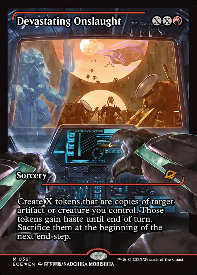 Devastating Onslaught, Edge Of Eternities Card Art