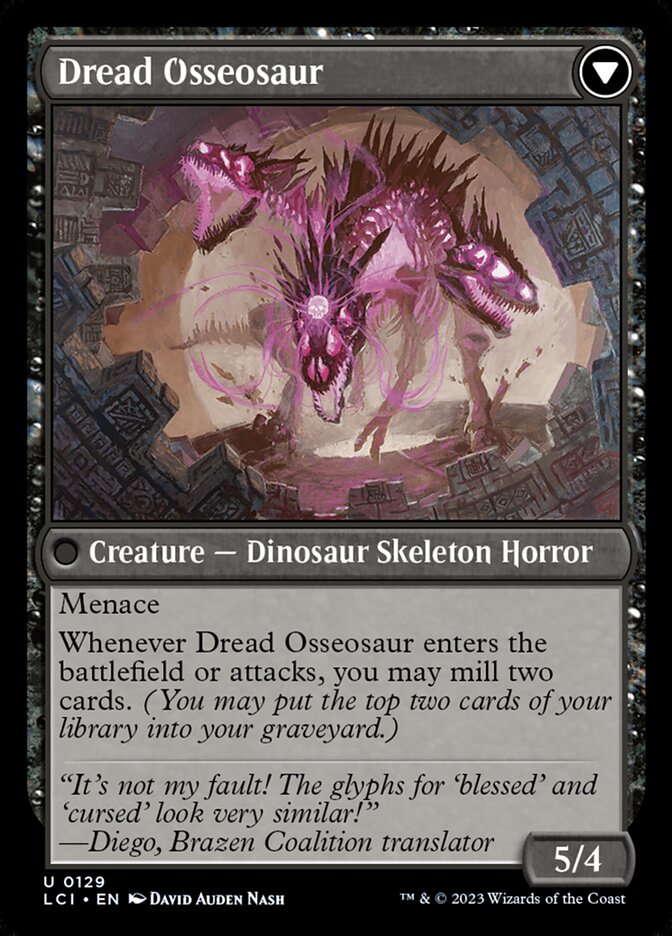 Visage of Dread // Dread Osseosaur, The lost caverns of ixalan Card Art