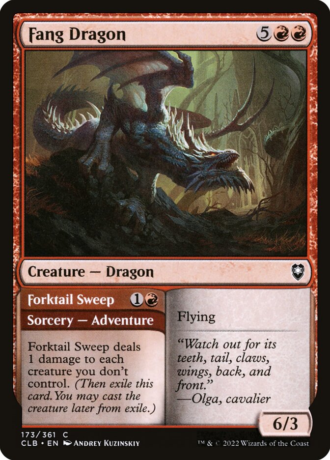 Fang Dragon // Forktail Sweep, Commander Legends: Battle For Baldur'S Gate Card Art