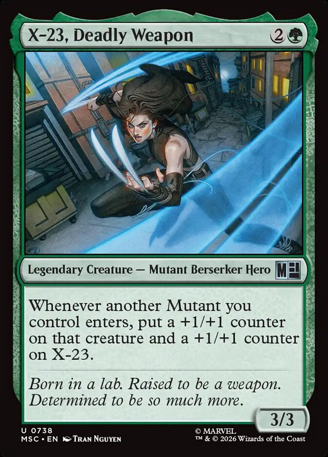 X-23, Deadly Weapon, Marvel Super Heroes Commander Card Art