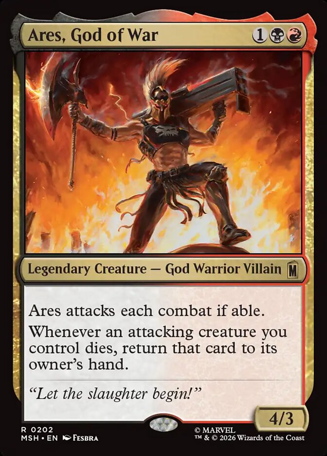 Ares, God of War, Marvel Super Heroes Card Art