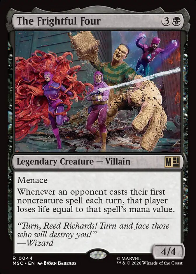 The Frightful Four, Marvel Super Heroes Commander Card Art