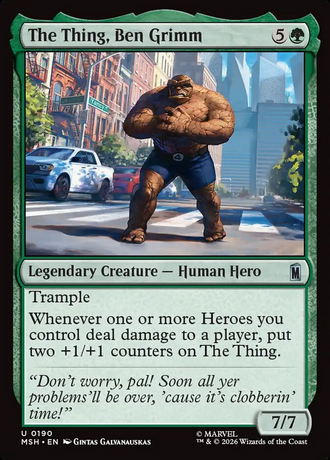 The Thing, Ben Grimm, Marvel Super Heroes Card Art