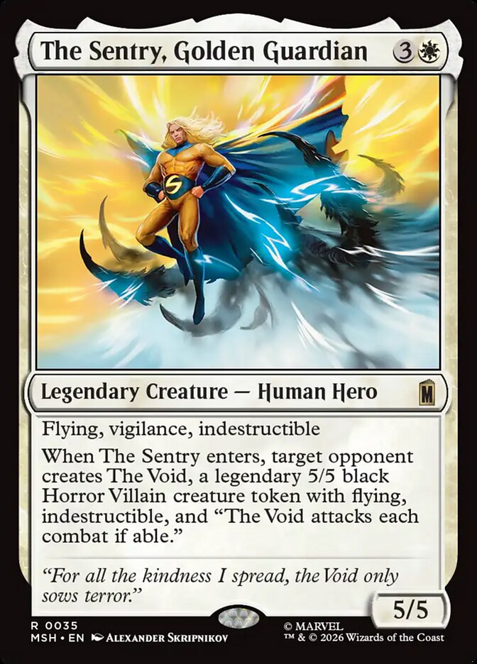 The Sentry, Golden Guardian, Marvel Super Heroes Card Art