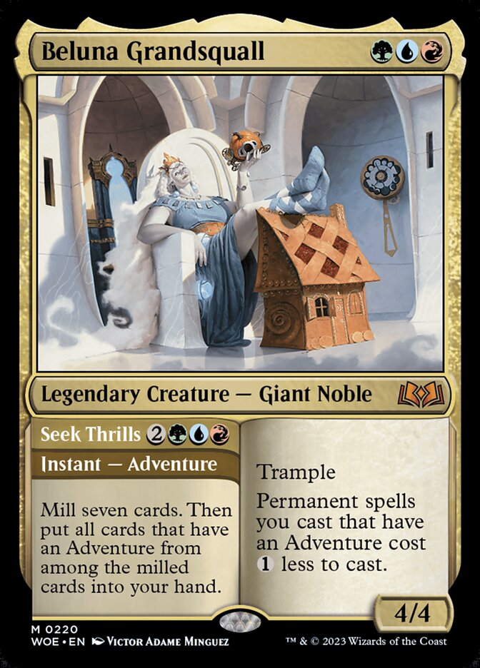 Beluna Grandsquall // Seek Thrills, Wilds Of Eldraine Card Art