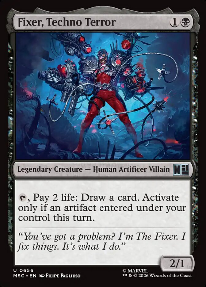 Fixer, Techno Terror, Marvel Super Heroes Commander Card Art