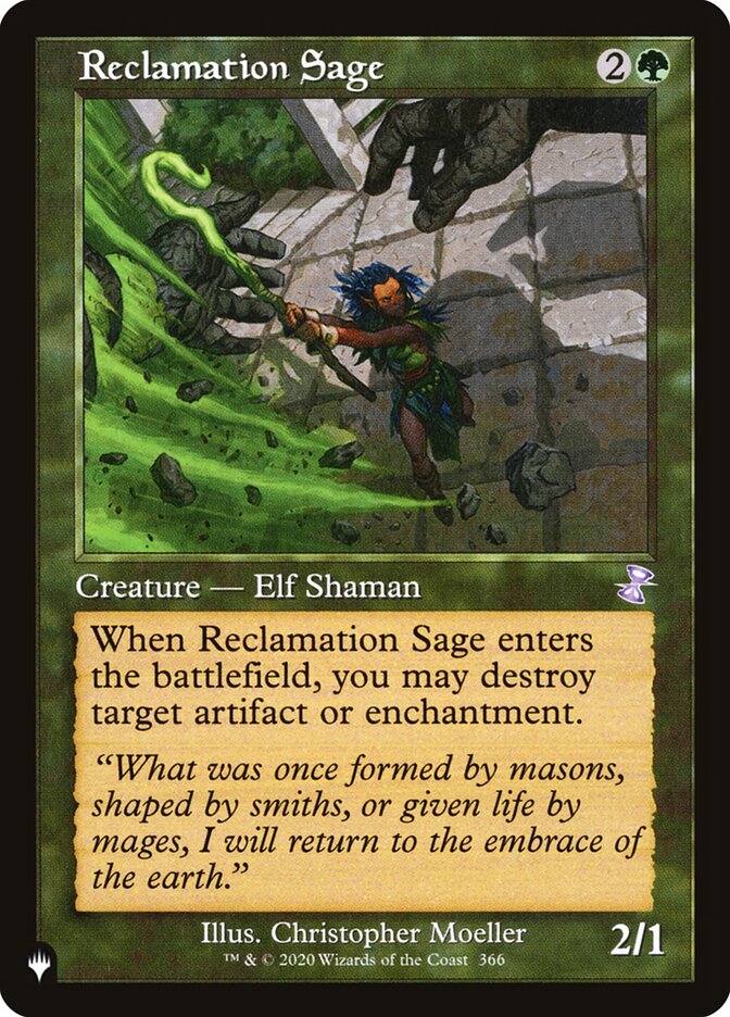 Reclamation Sage, The list Card Art