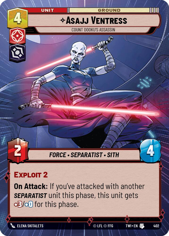 Asajj Ventress, Count Dooku's Assassin, Twilight of the Republic Card Art